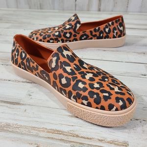 Melissa Lii Leopard Print Slip On Plastic Shoes